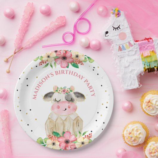 Assiettes En Carton Papier de vache de ferme personnalisé Plaque d'ann (Fête)