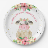 Assiettes En Carton Papier de vache de ferme personnalisé Plaque d'ann (Devant)