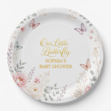 Papier Fête Papillon Floral Bébé Fille