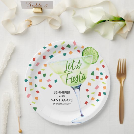Assiettes En Carton Papier Fiesta Engagement Party (Mariage)