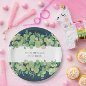 Assiettes En Carton Papier floral à motif eucalyptus (Fête)