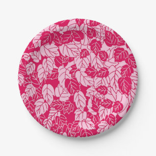 Assiettes En Carton Papier japonais, Fuchsia et rose pâle