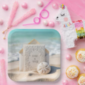 Assiettes En Carton Papier mariage Avec Dollar De Sable De Plage (Fête)