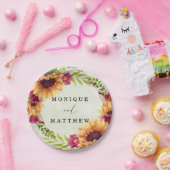 Assiettes En Carton Papier Mariage Eucalyptus couleur rose pâle (Fête)