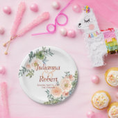 Assiettes En Carton Papier mariage floral clair et vert (Fête)