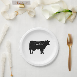 Assiettes En Carton Papier Moo Cow Barnyard Party
