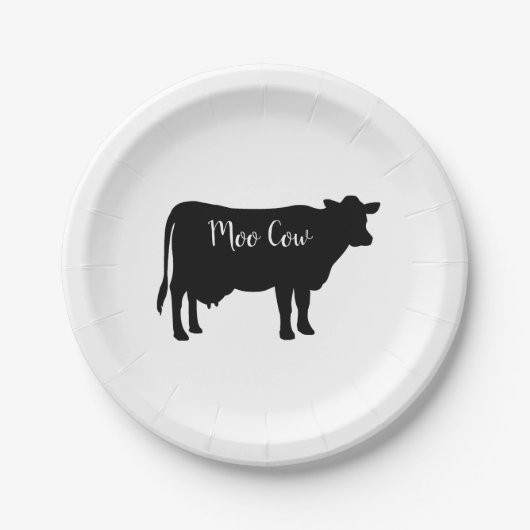 Assiettes En Carton Papier Moo Cow Barnyard Party (Devant)