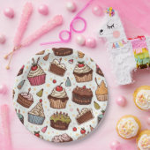 Assiettes En Carton Papier Motif de gâteau Napkin (Fête)