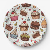 Assiettes En Carton Papier Motif de gâteau Napkin (Devant)