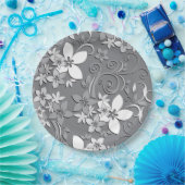 Assiettes En Carton Papier mural à fleurs 2 (Fête)