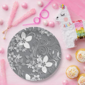 Assiettes En Carton Papier mural à fleurs 2 (Fête)