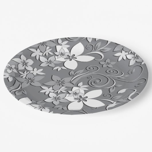 Assiettes En Carton Papier mural à fleurs 2 (Angle)