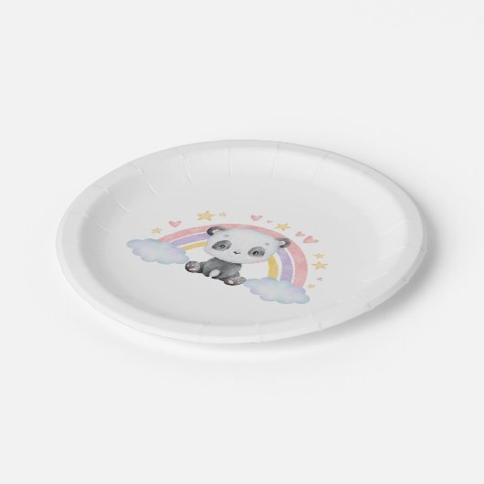 Assiettes En Carton Papier Panda Cute Plaques d'anniversaire (Angle)