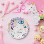 Assiettes En Carton Papier Papier de collection Mariage papillon (Fête)