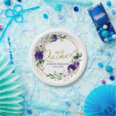 Assiettes En Carton Papier papillon Quinceanera Plaques en papier viol (Fête)