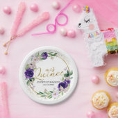 Assiettes En Carton Papier papillon Quinceanera Plaques en papier viol (Fête)