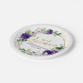 Assiettes En Carton Papier papillon Quinceanera Plaques en papier viol (Angle)