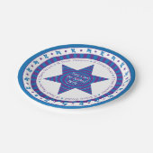 Assiettes En Carton Papier passodique Motif bleu/pourpre (Angle)