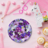 Assiettes En Carton Papier peint à fleurs de Pansy (Fête)