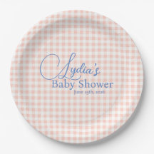 Papier peint adhésif à carreaux gingham rose pêche