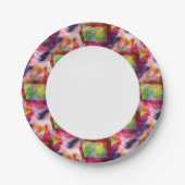 Assiettes En Carton papier peint vert Abstrait et rouge (Devant)