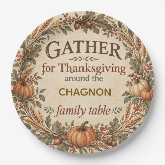 Assiettes En Carton Papier personnalisé de Thanksgiving de ferme vinta