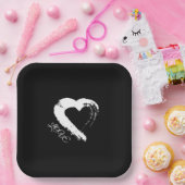 Assiettes En Carton Papier Plaque Lune Coeur (Fête)