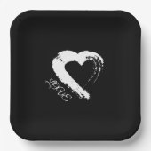 Assiettes En Carton Papier Plaque Lune Coeur (Recto)