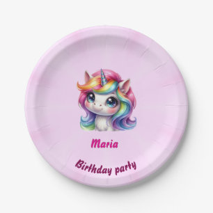 Assiettes En Carton Papier & Plaques de Parti mignonne licorne