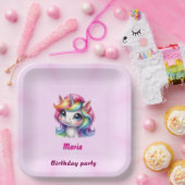 Assiettes En Carton Papier & Plaques de Parti mignonne licorne (Fête)