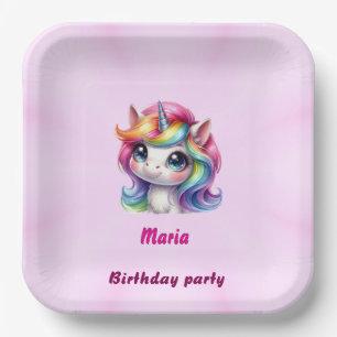 Assiettes En Carton Papier & Plaques de Parti mignonne licorne