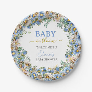 Assiettes En Carton Papier pour Baby Shower Fille ou Garçon Fleur de B