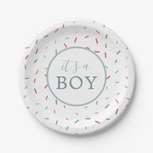 Assiettes En Carton Papier pour Baby Sprinkle Coloré avec des Paillett