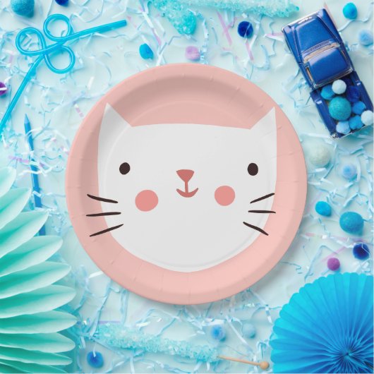 Assiettes En Carton Papier pour enfants d'anniversaire de chat (Fête)