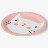 Assiettes En Carton Papier pour enfants d'anniversaire de chat (Angle)