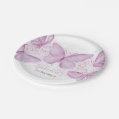 Assiettes En Carton Papier pourpre Fille papillon 1er Anniversaire Pla (Angle)
