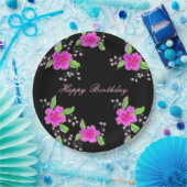 Assiettes En Carton Papier rose Joli Décor Anniversaire (Fête)