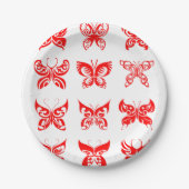 Assiettes En Carton Papier rouge Insectes Plaques en papier (Devant)