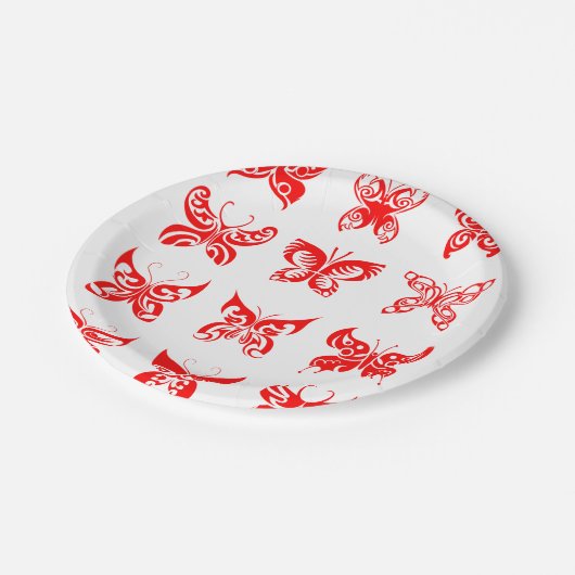 Assiettes En Carton Papier rouge Insectes Plaques en papier (Angle)