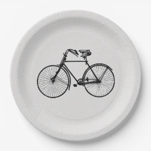 Assiettes En Carton Papier    vélo de plateau noir blanc