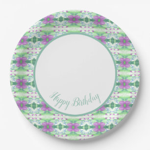 Assiettes En Carton Papier vert Turquoise Violet Et Lime Plaques D'Ann