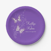 Assiettes En Carton Papiers mariages en papier peints en violet (Devant)