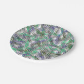 Assiettes En Carton Papiers verts bleus  (Angle)
