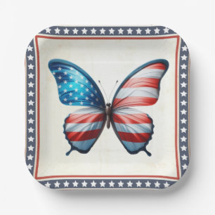 Assiettes En Carton papillon 4 juillet patriotique américain