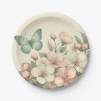 Papillon à ressort/floral vintage
