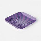 Assiettes En Carton Papillon Abstrait pourpre avec ailes rayonnantes (Angulaire)