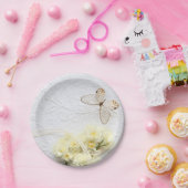 Assiettes En Carton Papillon aux fleurs de printemps Plaque de papier (Fête)