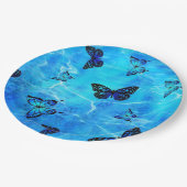 Assiettes En Carton Papillon bleu (Angle)