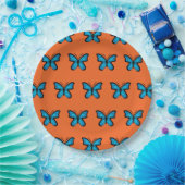Assiettes En Carton Papillon Bleu (Fête)