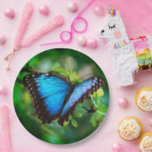 Assiettes En Carton Papillon bleu de Morpho (Fête)